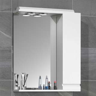 Spiegelschrank Bad weiss modern mit LED Beleuchtung 60 cm breit