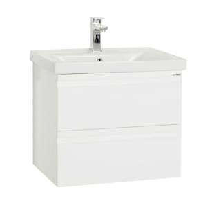 Waschtisch in Weiß mit Becken mit zwei Schubladen 54 cm hoch