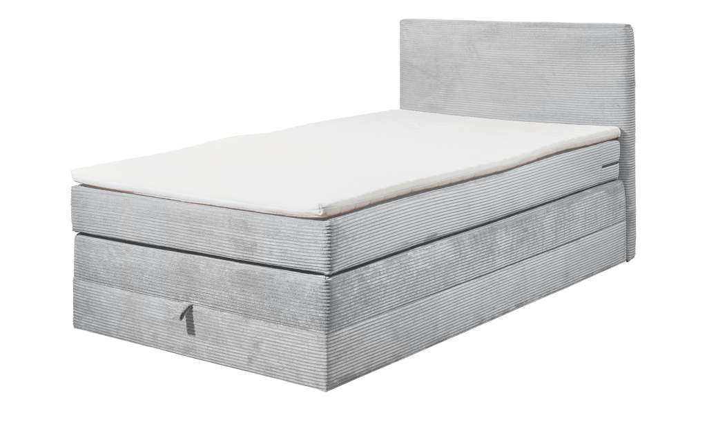 Boxspringbett  Lumb ¦ grau ¦ Maße (cm): B: 121 H: 107 T: 209 Betten > Einzelbetten - Höffner