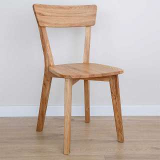 Vollholzstuhl Wildeiche geölt im Skandi Design 43 cm Sitzhöhe
