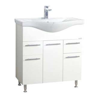 Badezimmer Schrank inklusive Waschbecken in Weiß 75 cm breit