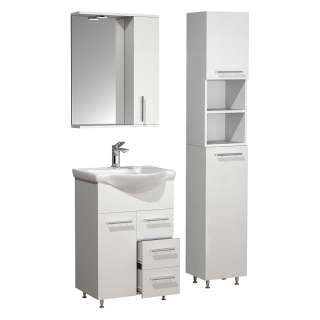 Badmöbel Set dreiteilig weiss in modernem Design 170 cm hoch (dreiteilig)