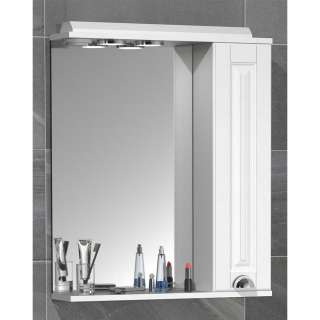 Badezimmer Spiegelschrank Landhaus in Weiß LED Beleuchtung