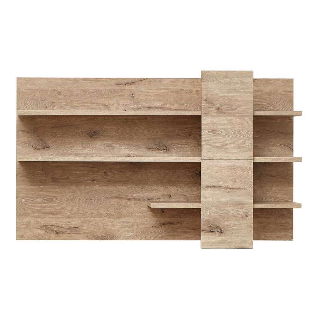 Wohnzimmer Regal Wand in Wildeichefarben 140 cm breit 86 cm hoch