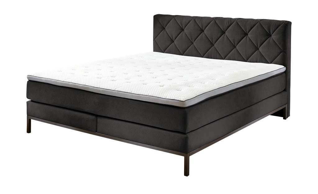 uno Boxsprinbett  Rockaway ¦ grau ¦ Maße (cm): B: 180 H: 104 Betten > Boxspringbetten > Boxspringbetten 180x200 - Höffner