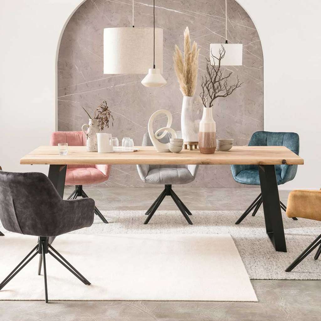 Buffettisch im Industry und Loft Stil natürlicher Baumkante