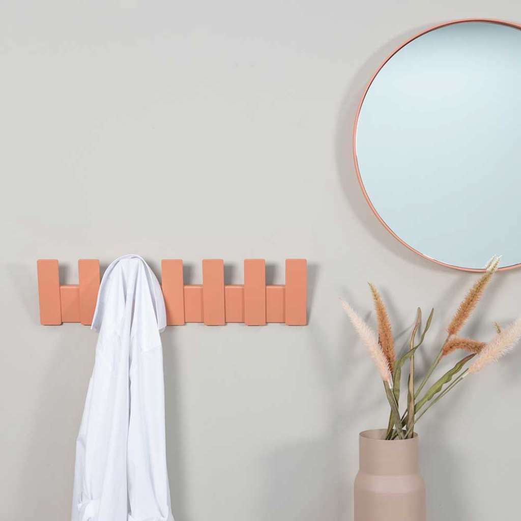 Wandhaken Garderobe modern aus Metall Terracotta pulverbeschichtet