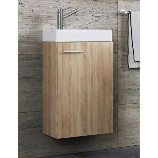 Gäste WC Waschschrank mit einem Einlasswaschbecken Drehtür