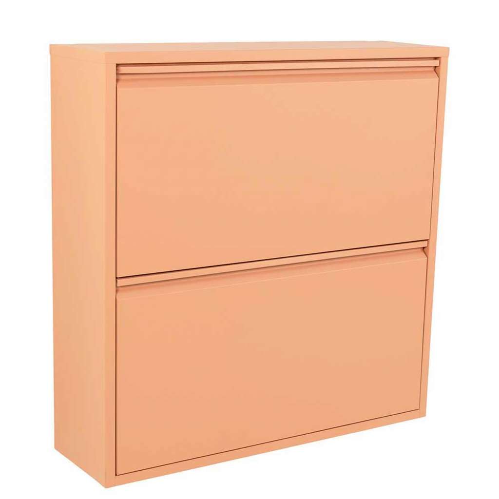 Kleinerschuhschrank aus Stahl Terracotta pulverbeschichtet