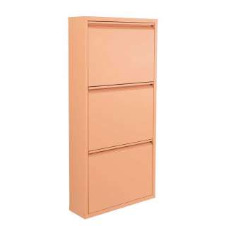 Schuhklappenschrank Metall in Terracotta die Wandmontage