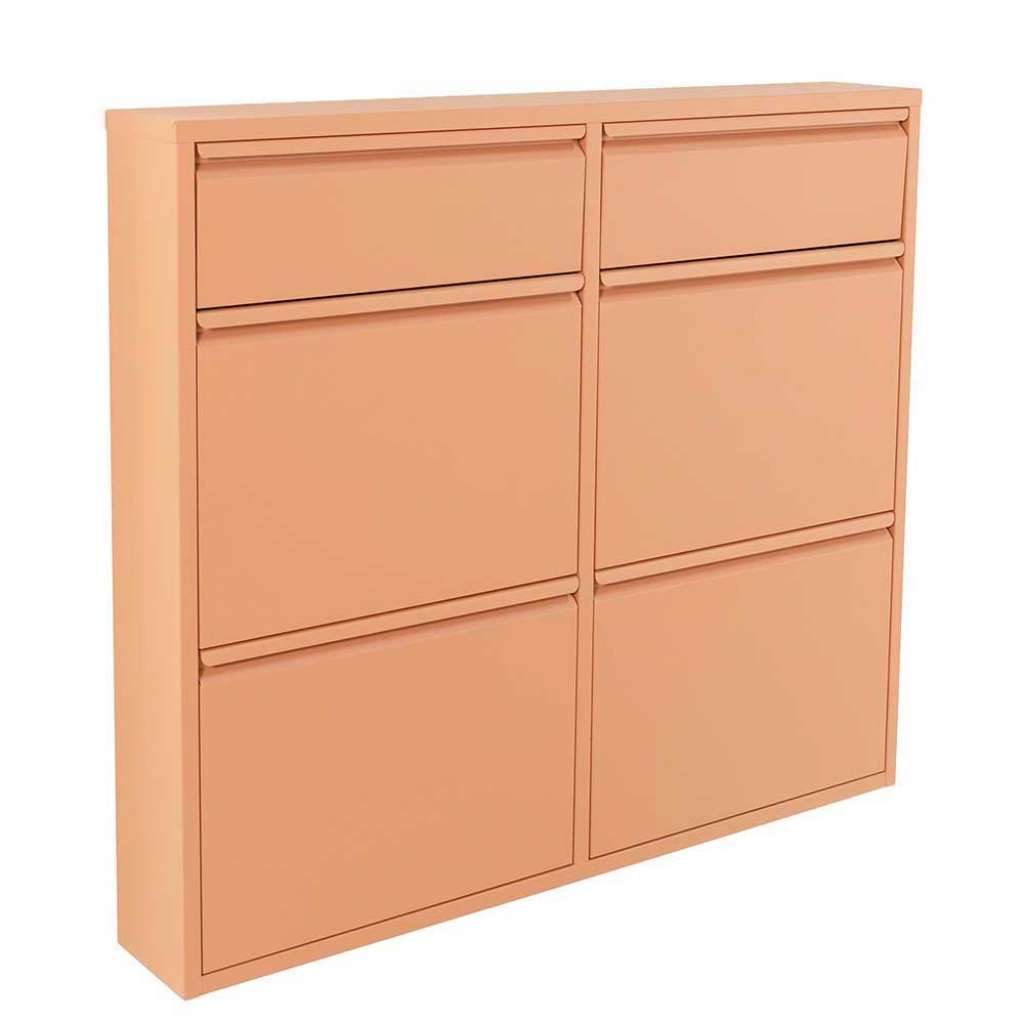 Hängeschrank für Schuhe aus Metall Terracotta pulverbeschichtet