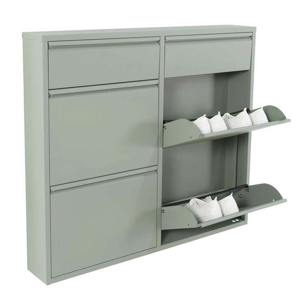 Schuhkipper in Graugrün pulverbeschichtet die Wandmontage