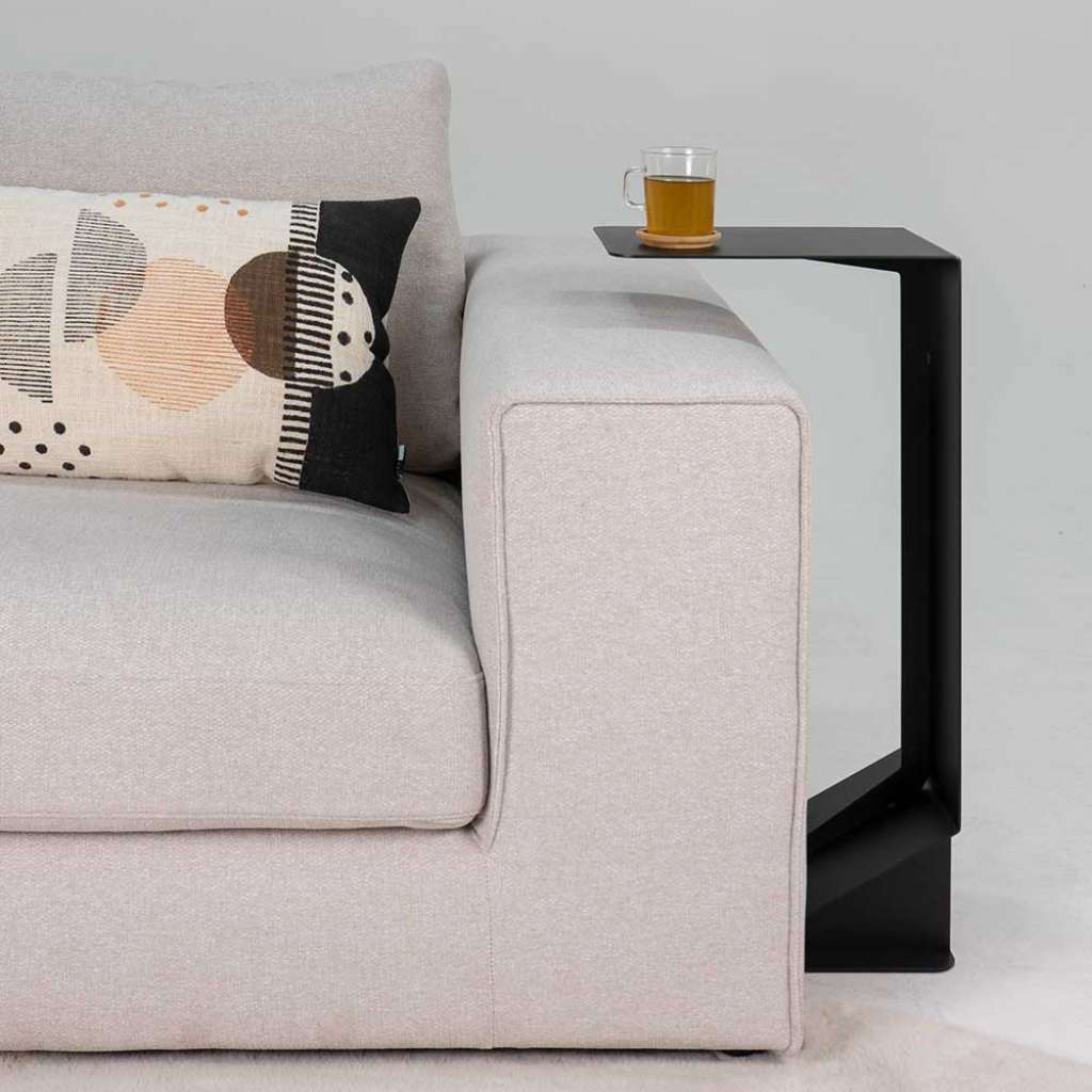 Anstelltisch aus Stahl in Schwarz pulverbeschichtet