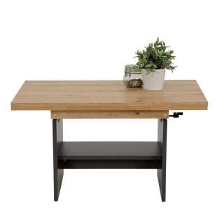 Wohnzimmer Tisch höhenverstellbar in modernem Design zwei Einlegeplatten