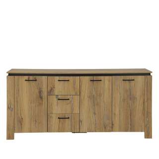 Modernes Esszimmersideboard in Zinneichefarben und Schwarz 180 cm breit