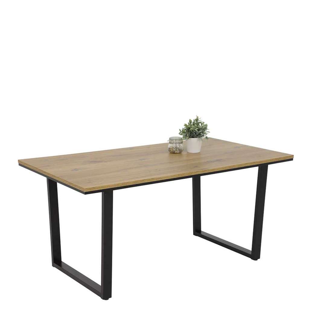 Moderner Tisch Loft Stil in Zinneichefarben und Schwarz 160 cm breit