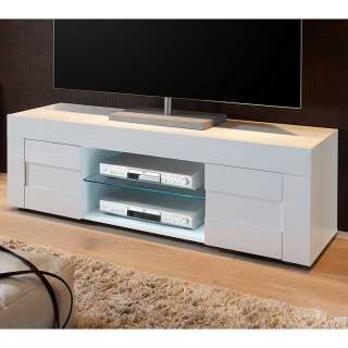 TV-Element Weiß Lack in modernem Design 181 cm breit - 44 cm hoch