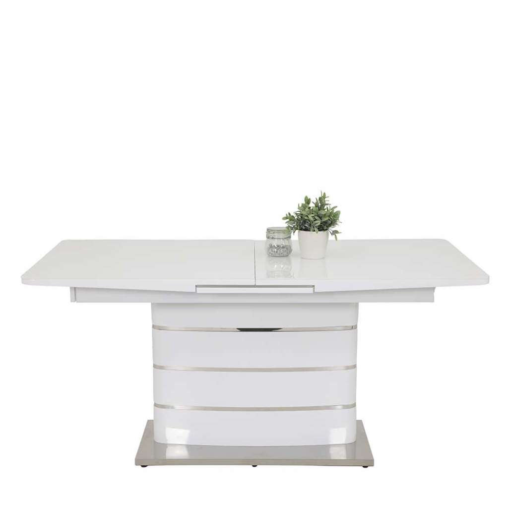 Tisch Weiß ausziehbar Hochglanz modernem Design