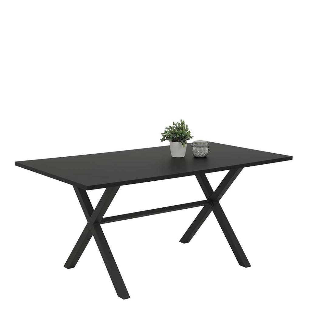 Esszimmer Tisch Anthrazit in modernem Design X Gestell aus Metall