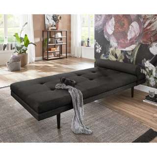 Polster Loungeliege in Schwarz 200 cm tief - 85 cm breit