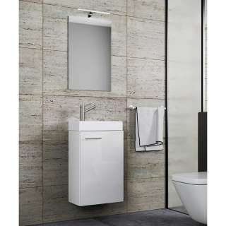 Bad Set Gäste WC weiss für die Wandmontage 41 cm breit (zweiteilig)