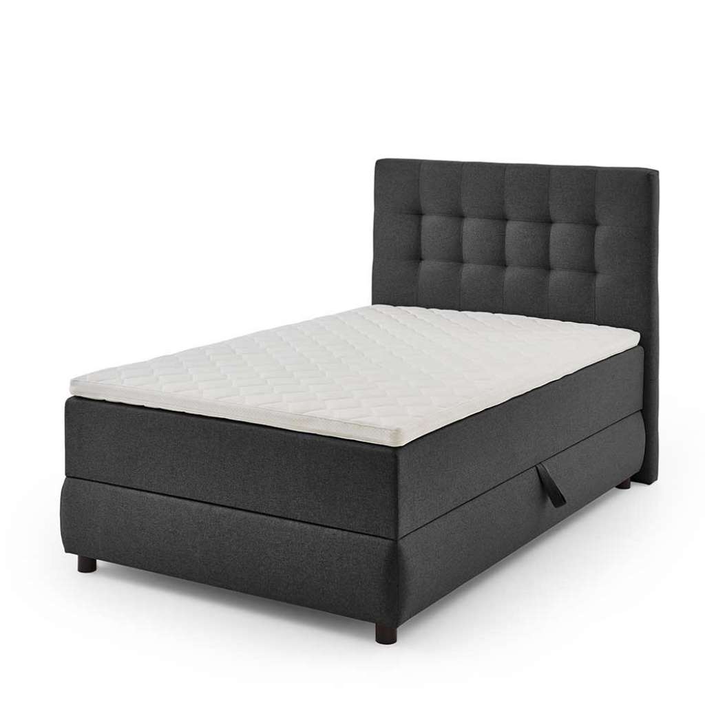 Boxbett Anthrazit Stoff in modernem Design 55 cm Einstiegshöhe