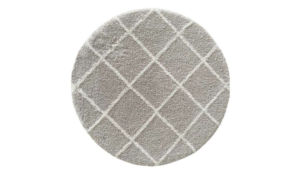 HOME STORY Tuft-Teppich  Mesh ¦ silber ¦ Synthethische Fasern ¦ Maße (cm): H: 2,3  Ø: 80 Teppiche > Wohnteppiche - Höffner