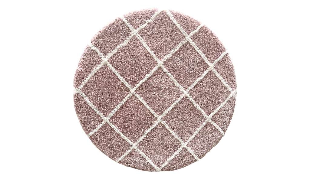 HOME STORY Tuft-Teppich  Mesh ¦ rosa/pink ¦ Synthethische Fasern ¦ Maße (cm): H: 2,3  Ø: 80 Teppiche > Wohnteppiche - Höffner