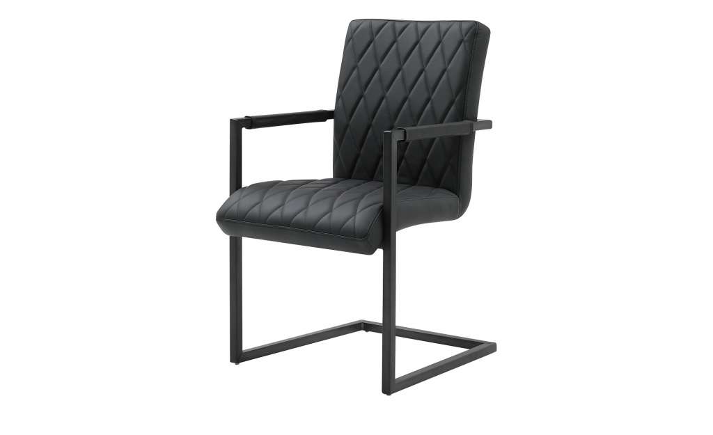 Leder-Schwingstuhl  Thomas ¦ schwarz ¦ Maße (cm): B: 53 H: 91 T: 62 Stühle > Freischwinger - Höffner