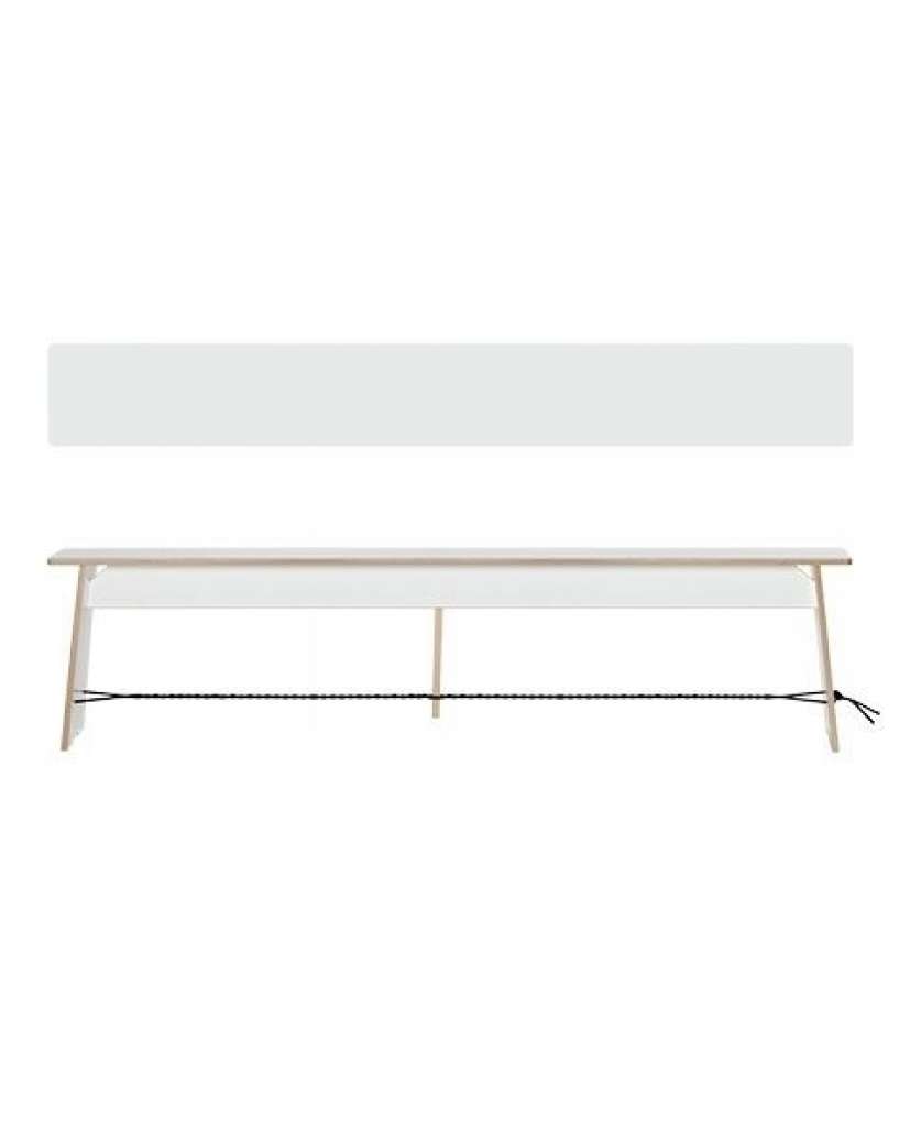 Moormann - Langer Max - L - schwarzes Seil - Laminat weiß seidenmatt - indoor
