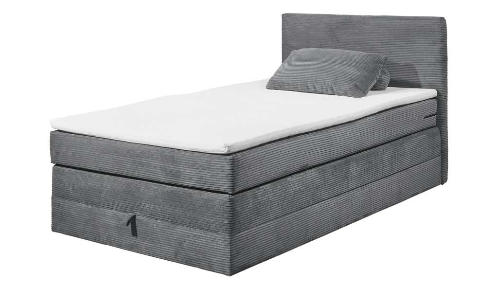 Boxspringbett  Lumb ¦ grau ¦ Maße (cm): B: 121 H: 107 T: 209 Betten > Einzelbetten - Höffner