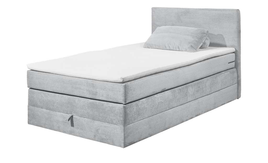 Boxspringbett  Lumb ¦ grau ¦ Maße (cm): B: 141 H: 107 T: 209 Betten > Boxspringbetten > Boxspringbetten 140x200 - Höffner