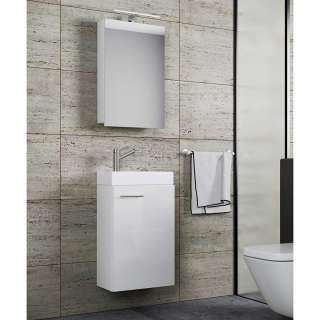 Weiße Badmöbel Gäste WC 22 cm tief 41 cm breit (zweiteilig)