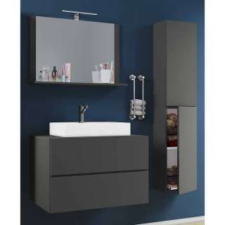 Badezimmereinrichtung Anthrazit in modernem Design die Wandmontage (dreiteilig)
