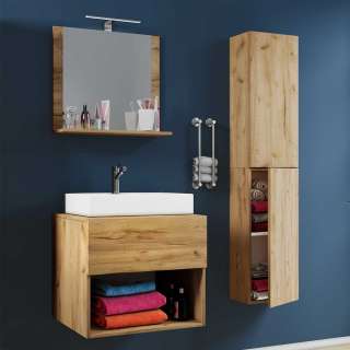 Waschplatz Set 3 teilig hängend in modernem Design 150 cm hoch (dreiteilig)