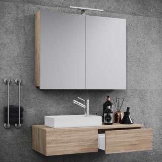 Modernes Badmöbel Set in Sonoma-Eiche 85 cm breit (zweiteilig)