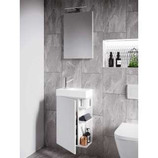 Waschplatz-Set Gästetoilette in Weiß 40 cm breit (zweiteilig)