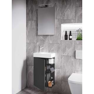 Waschplatz mit Spiegel und Becken in Anthrazit 40 cm breit (zweiteilig)