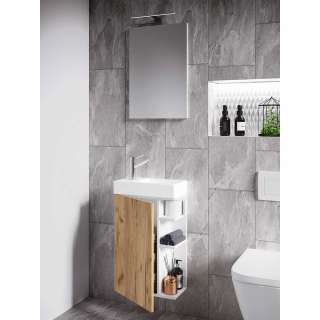 Waschplatz inklusive Becken in modernem Design 40 cm breit (zweiteilig)