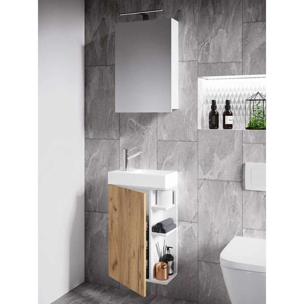 Waschplatz Set Gäste WC 40 cm breit die Wandmontage (zweiteilig)