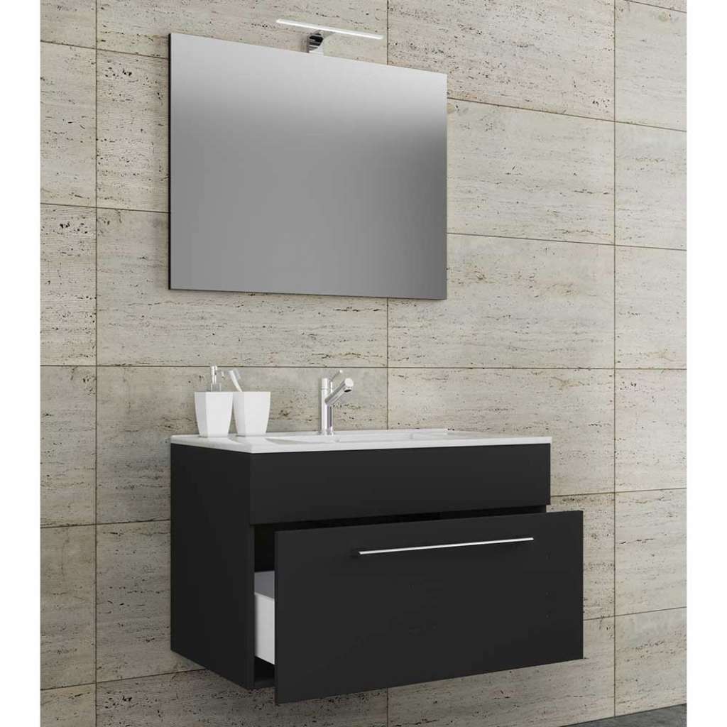 Badezimmermöbel schwarz in modernem Design die Wandmontage (zweiteilig)