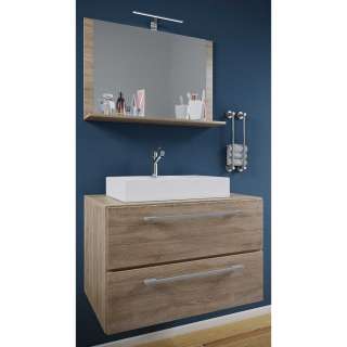 Badmöbel Set Sonoma Eiche melaminbeschichtet 46 cm tief (zweiteilig)