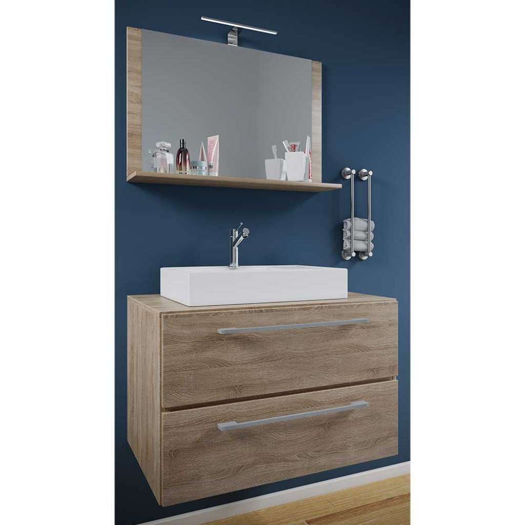 Badmöbel Set Sonoma Eiche melaminbeschichtet 46 cm tief (zweiteilig)