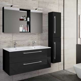 Waschplatz 2 Personen schwarz dreiteilig modernem Design (dreiteilig)