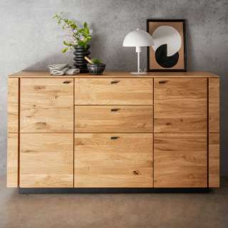 Esszimmersideboard Wildeiche massiv in modernem Design zwei Schubladen