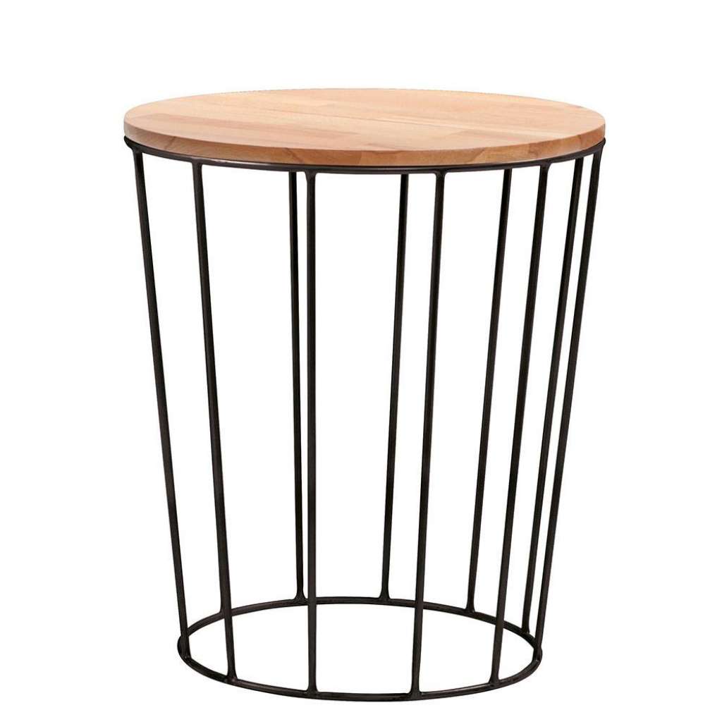 Drahtgestell Nachttisch im Skandi Design abnehmbarer Tischplatte