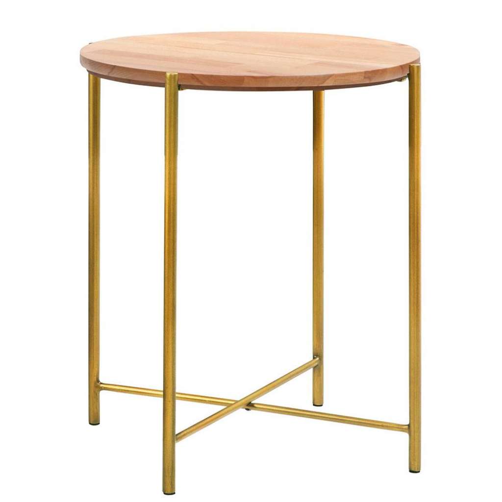 Nachttisch Beistelltisch aus Kernbuche Massivholz Stahl