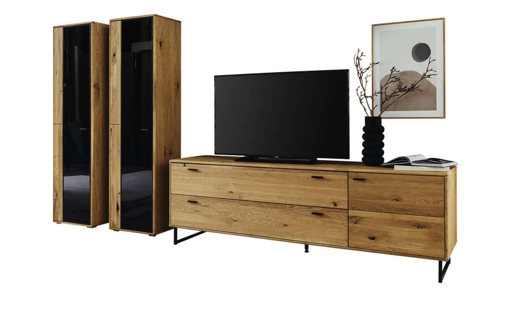 Woodford Wohnkombination  Arezzo ¦ holzfarben ¦ Maße (cm): B: 313 H: 190 T: 50 Wohnwände - Höffner