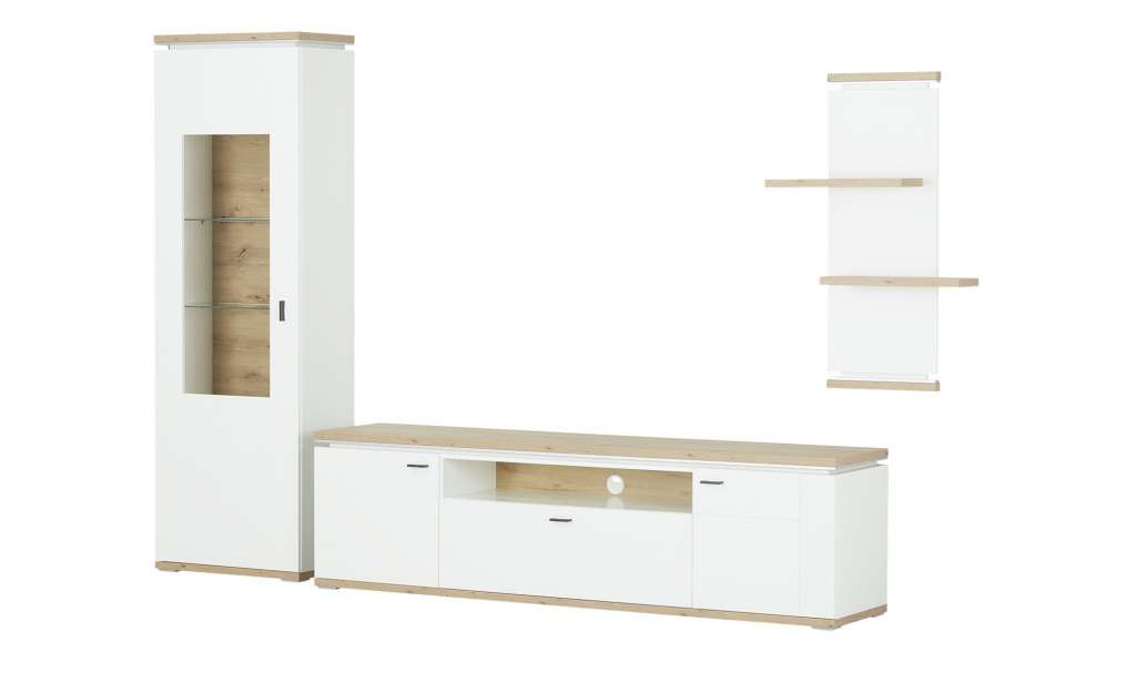 uno Wohnkombination  Dan ¦ weiß ¦ Maße (cm): B: 316 H: 202 T: 44 Wohnwände - Höffner