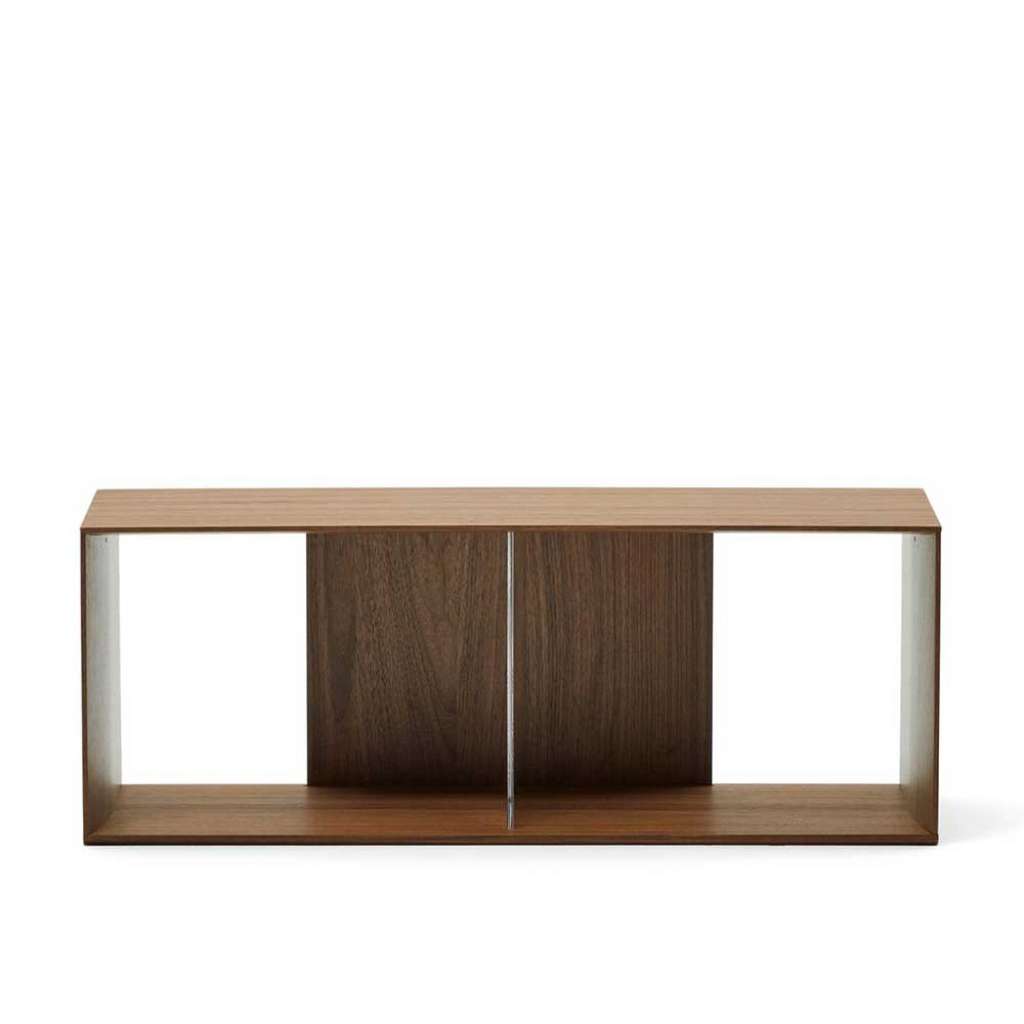 Wohnzimmer Regal stapelbar in Nussbaumfarben furniert